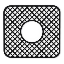 2 Pack Silicone Kitchen Sink Protector Mat, Trellis 12 x 11" Black Heat-res...