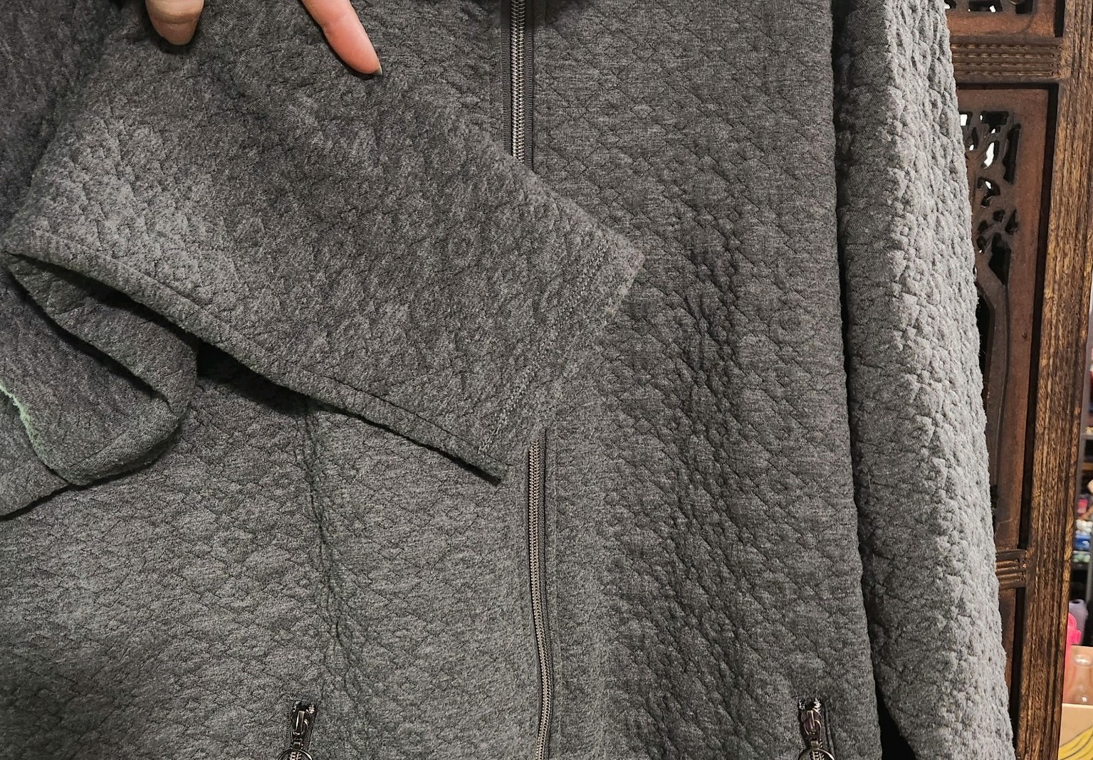 Ruby Rd Quilted Gray Full Zip Jacket Coat Women S… - image 8