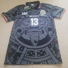 Mexico National Futbol Team 1998 Retro Black Soccer Jersey Men L