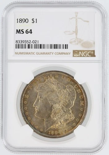 1890 Morgan Silver Dollar NGC MS64 S$1 Philadelphia Minted