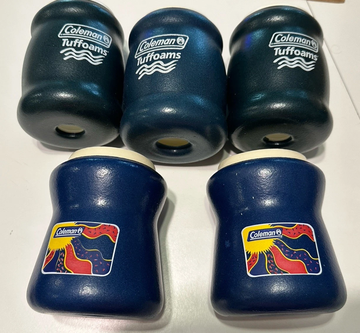 5 Vintage Coleman Tuffoams Foam Insulated Beer Soda Can Drink Koozies Coozies