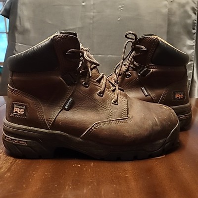 Timberland Pro Mens Helix 6'' 85594 Brown Waterproof Alloy Toe Work Boot Sz 9 M