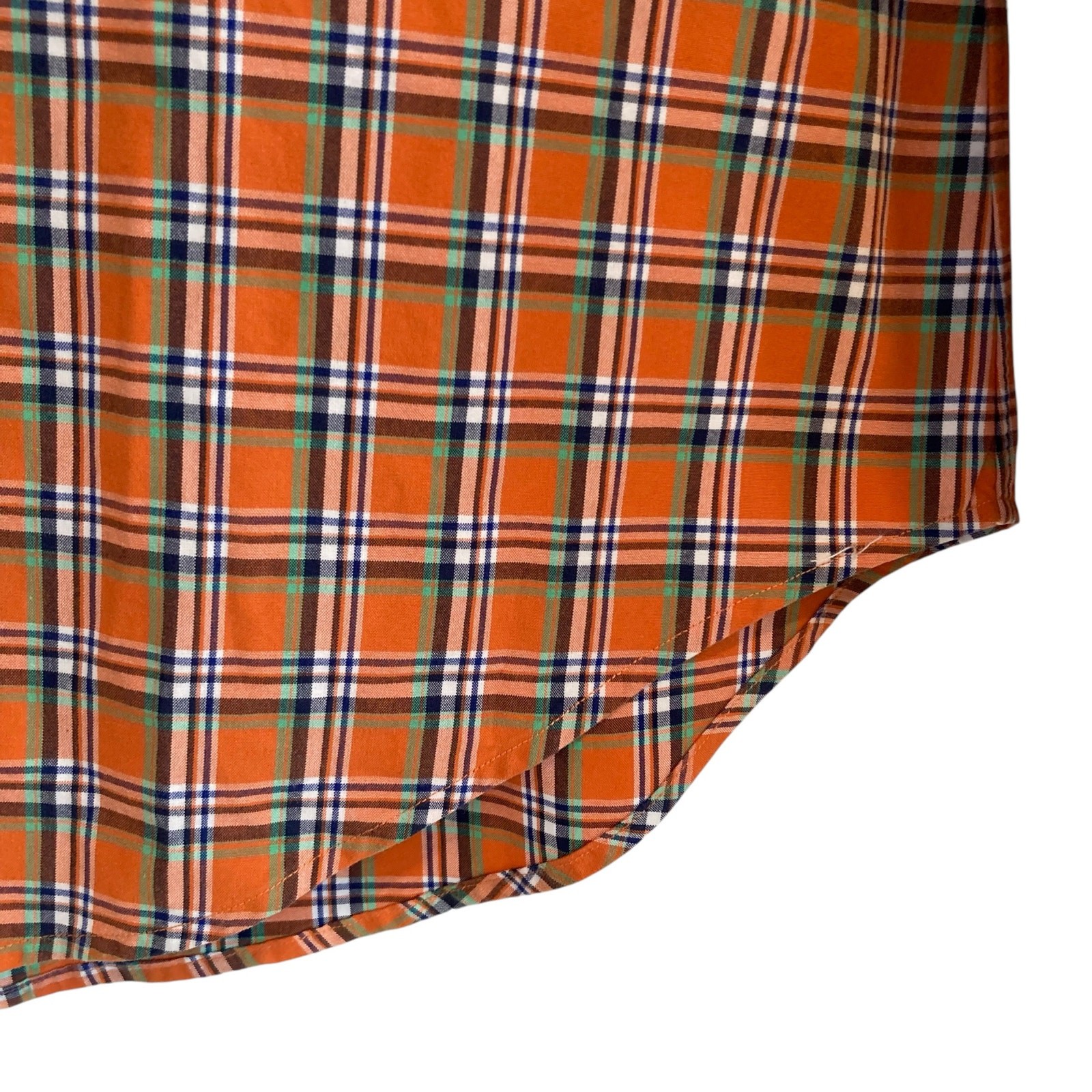 Vintage Polo Ralph Lauren Orange Green Plaid Estate Sport Preppy Shirt Sz Small thumbnail 13