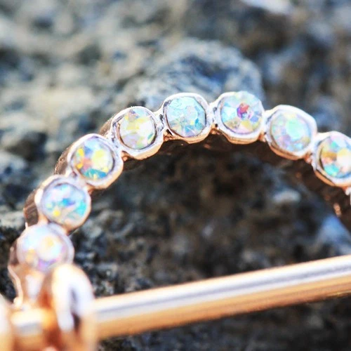 PAR de Escudo Pezón Caramelo Sudor Chapado en Oro Rosa con Joyas Foto 3 de 3