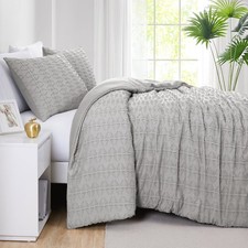 , Inc. Clipped Jacquard Textured Twin Boho Duvet Cover Bedding Set   2-Piece ...