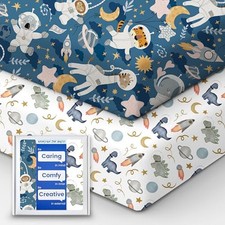 Premium Fitted Baby Boy for Standard Crib Crib Sheets Animal Space  Dino Space