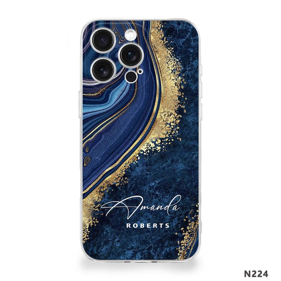 Funda de teléfono con diseño de mármol para iPhone 16 Pro Max 15 14 13 17 cubierta trasera TPU personalizada Foto 4 de 4