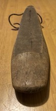 Antique Folk Art Wooden Shoe Form Hand Carved Primitive Rustic Decoration