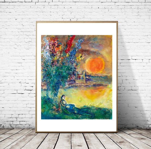 Marc Chagall - Red Moon at Cape Antibes, Fine Art Giclee Print, Gift For Lovers - Picture 9 of 10