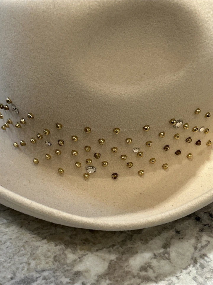 Sombrero Vintage Mr John Clásico 100% Lana Crema Con Pluma Hecho en EE. UU. "Excello" Foto 4 de 4