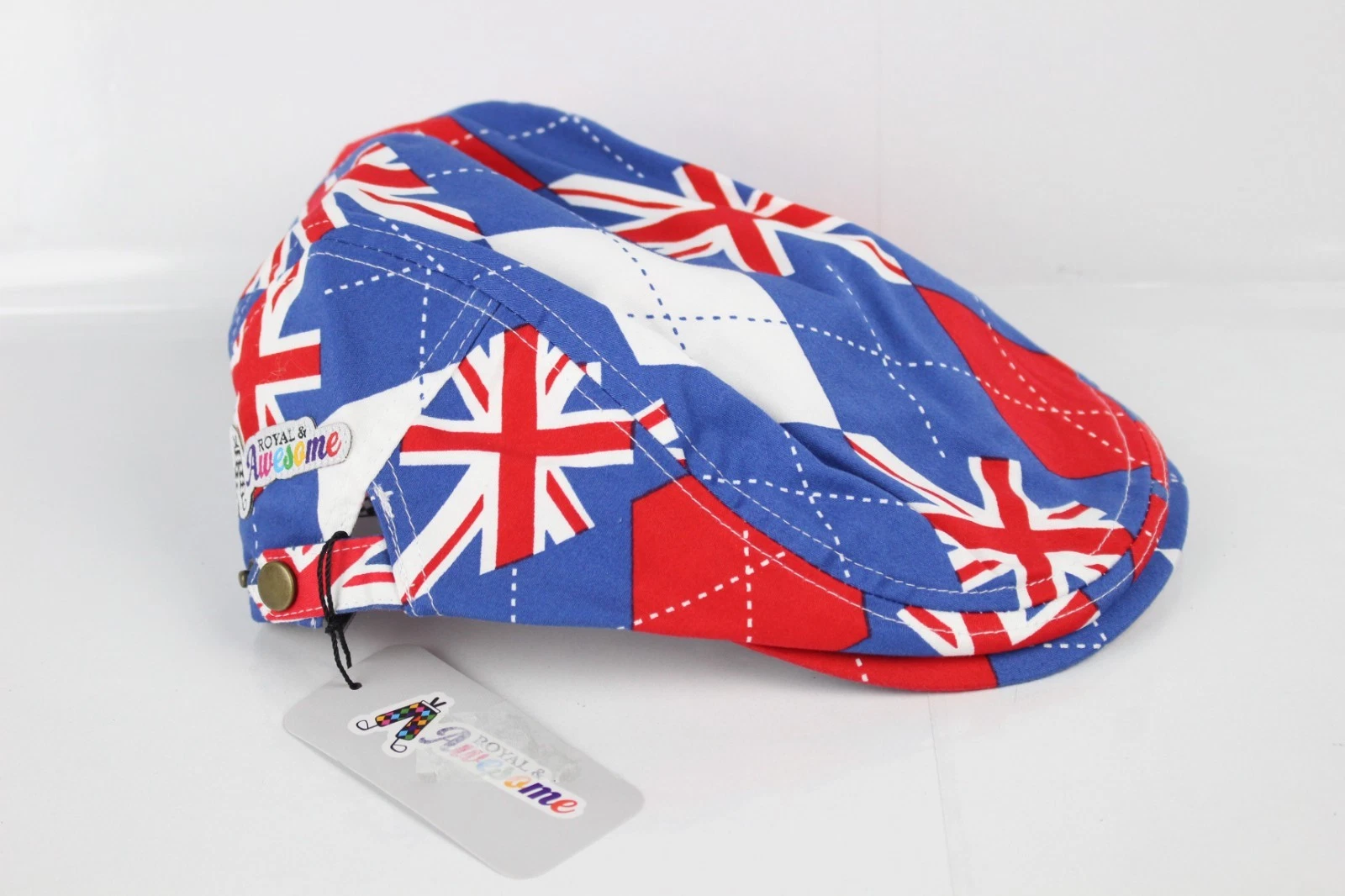 Royal & Awesome Men's Trew Brit Golf Hat Union Jack Size Regular Red White Blue