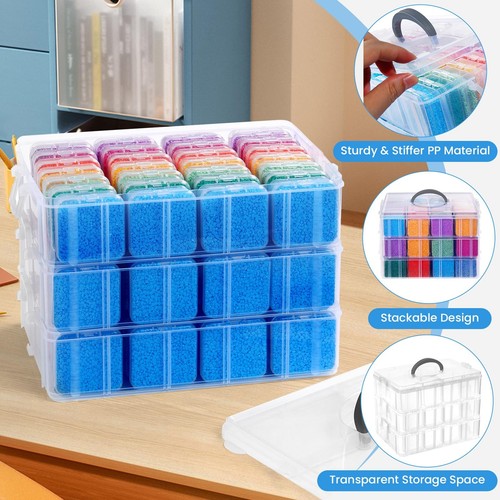 Bead Organizer Box, 56 Pcs Small Bead Organizers, 2-Tier Bead Storage Contain... - Picture 2 of 7
