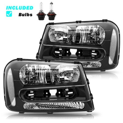 For 2002-2009 Chevy Trailblazer W/Bulbs Headlights Headlamps Assembly PAIR