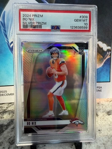 2024 panini prizm 309 bo nix silver prizms psa 10