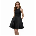 Short Black Cocktail Beaded Dress Homecoming Dress High Quality New 0-20