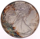 Toned 1991 America Silver Eagle Dollar $1 .999 Fine Silver (B4123)