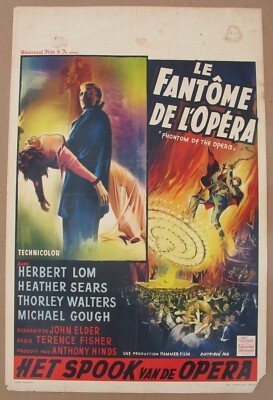 PHANTOM OF THE OPERA (1962) Belgian Poster, Herbert Lom, Heather Sears, HAMMER