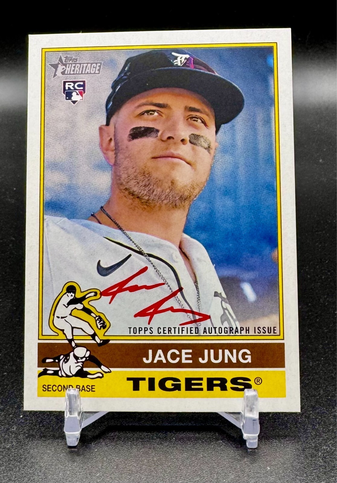 2025 Topps Heritage Jace Jung Real One Red-Ink Auto 35/76 RC