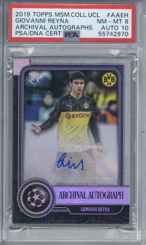 2019 Topps Museum UEFA Giovanni Reyna Archival Auto /99 RC PSA 8 10 
