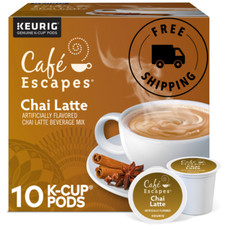 Cafe Escapes Chai Latte, Keurig K-Cup Pods, 10 Count