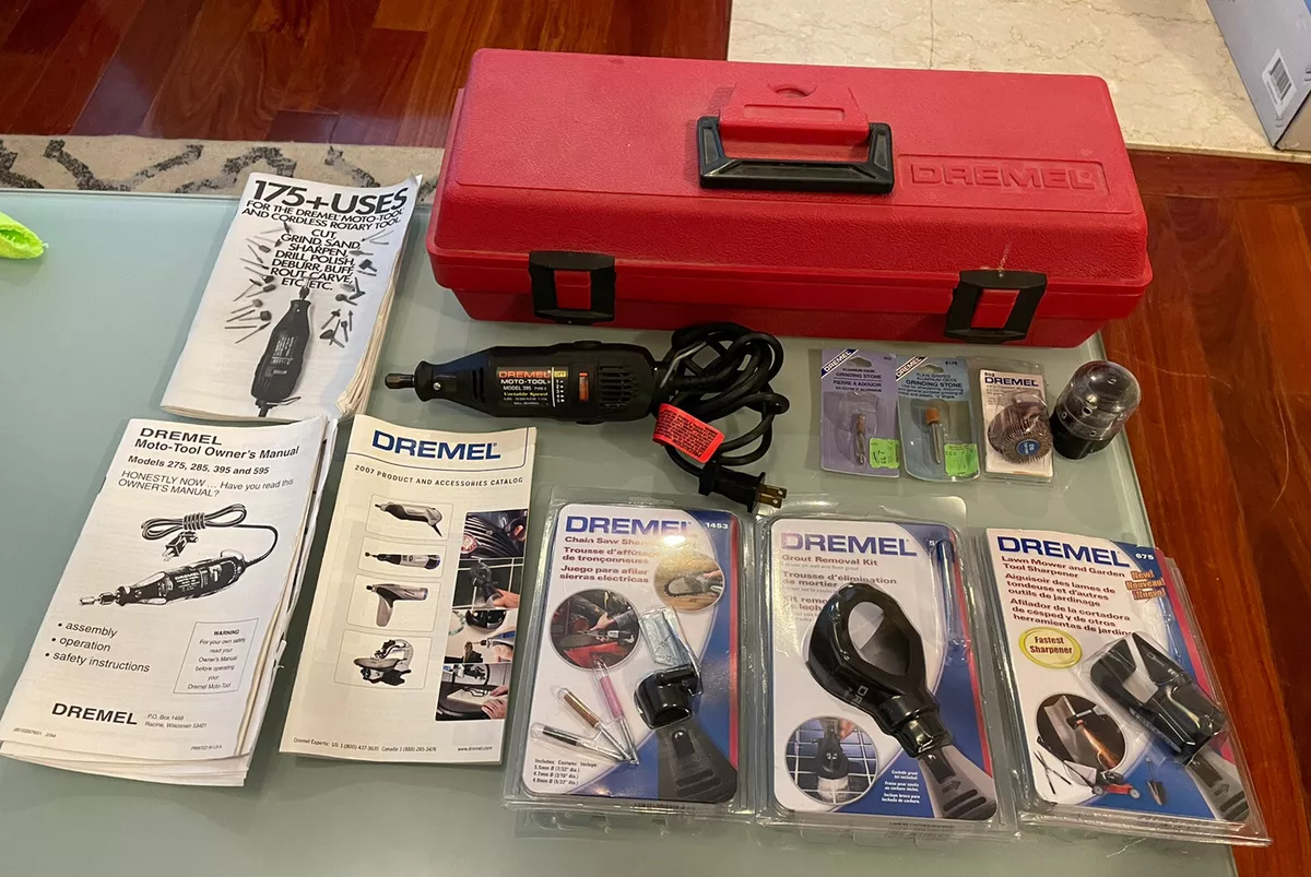 VARIABLE SPEED DREMEL MOTO-TOOL MODEL 395 5 CASE &amp; MANUALS! |