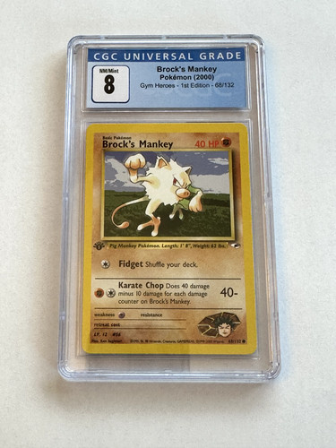 Brock's Mankey (1st Edition) graded CGC 8 for sale on eBay
