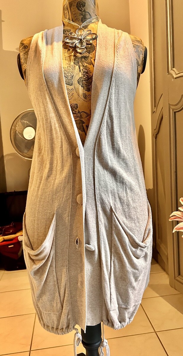 EKYOG Ravissant Gilet Long Sans Manches En Coton Biologique