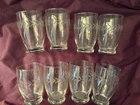 Vintage Anchor Hocking Laurel Leaf Glasses Set of 8 Juice Shot Glass 5 oz