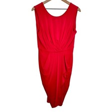 BCBGmaxazria Kaia Dress Women Large Pink Tulip Draped Front Sleeveless Formal