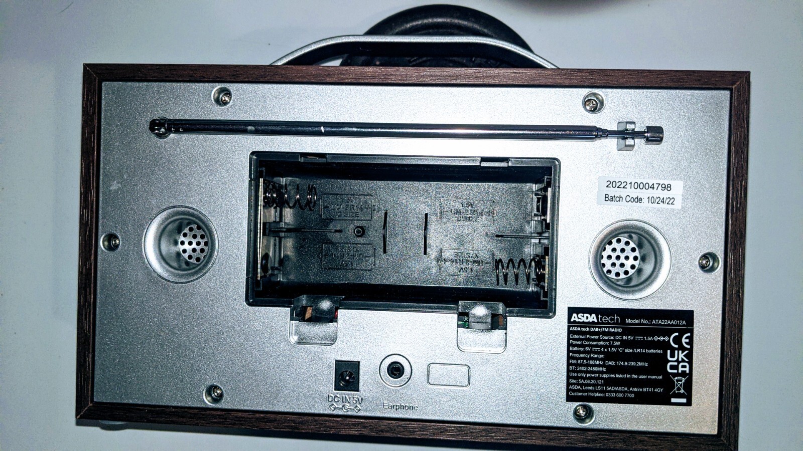 Asda Retro Wooden Stereo DAB+ FM Bluetooth Radio eBay