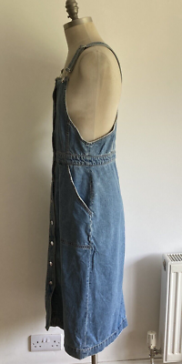 H & M BLUE BUTTON-THROUGH DENIM PINAFORE DUNGAREE DRESS, Size 38 EU | eBay  UK