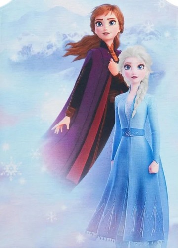 Disney Frozen Girls Nightgown Blue 6/6X Short Flutter Sleeve Elsa Anna Graphic - Picture 3 of 12