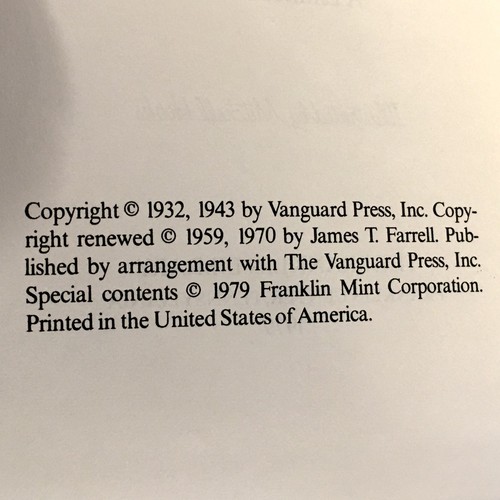 Young Lonigan by James T. Farrell, Signed Limited Edition, Franklin Library - Picture 12 of 12