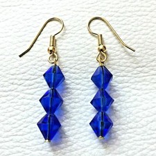 Boucle d'oreille vintage BLEU BLUE earrings NEUF H=4,5cm !