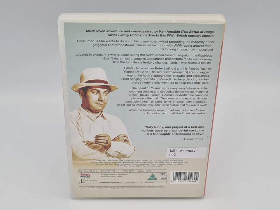 Hotel Sahara Dvd SimplyMedia Yvonne De Carlo Peter Ustinov 1951 - Image 2 of 3