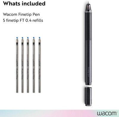 New, Sealed Wacom KP13200D Fine tip Pen with Refills