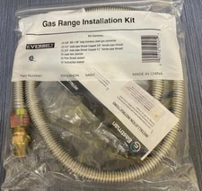 Gas Range Installation Kit 5/8" Od x 48" Long Stainless Gas Connector + More