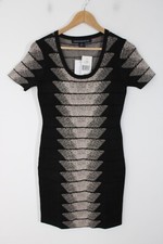 NWT French Connection 8 Black Brown Spotlight Fleck Jacquard Sheath Dress