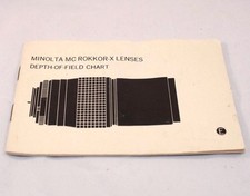 Minolta MC MD Rokkor-X Lenses Depth-Of-Field Chart Guide EN 5110002