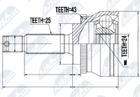 NPZ-MS-023 NTY Gelenksatz, Antriebswelle FüR Mitsubishi