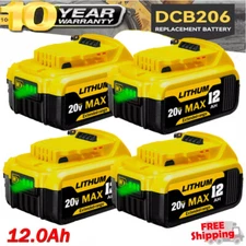 4/1Pack For DeWalt 20V 20 Volt Max 8.0AH 12.0AH DCB206 DCB205-2 Lithium Battery