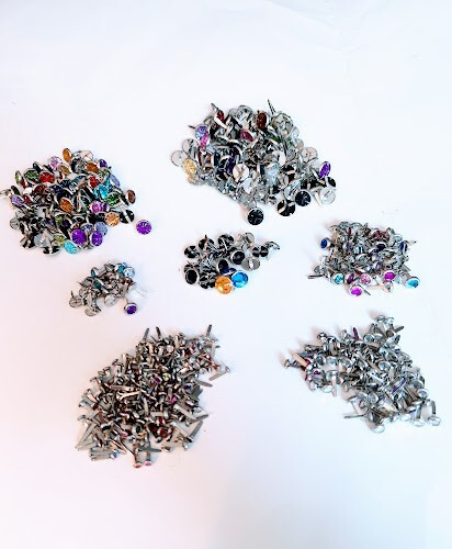 Scrapbooking Crafting Large Multicolor Rhinestone Brads Embellishments 530pcs