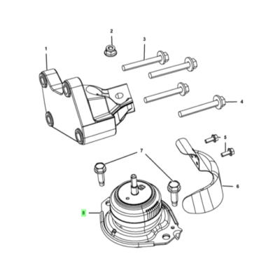 MOPAR 11-25 DODGE DURANGO JEEP GRAND CHEROKEE L or R ENGINE MOUNT