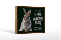 Holzschild Spruch 18X12 Cm Kaninchen Hier Wache Eigene Gefahr Schild
