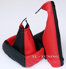 Schaltsack + Handbremssack passend für OPEL ASTRA F Bj. 91-02 Leder ROT-SCHWARZ