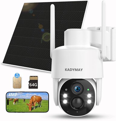 4G LTE Cellular Security Camera No WiFi Solar Outdoor Night Vision With SIM Card