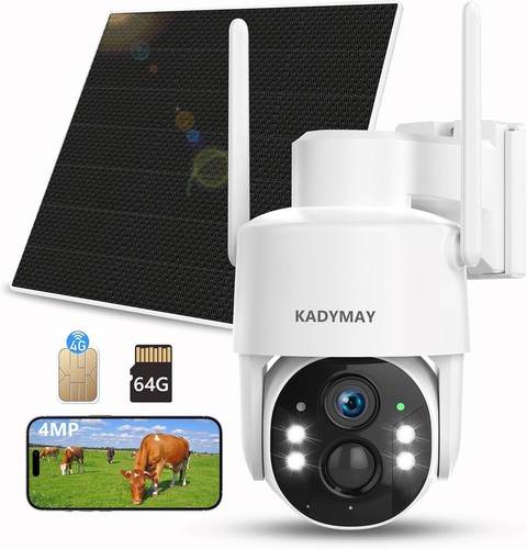 4G LTE Cellular Security Camera No WiFi Solar Outdoor Night Vision With SIM Card - Picture 1 of 8