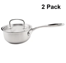 (2 Pack) Empire Collection EMP7010P Pro-Ware Stainless Steel Sauce Pan with Lid
