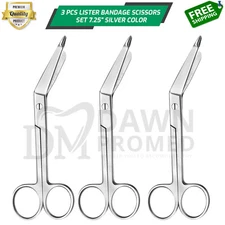 3 Lister Bandage Scissors 7.25" Surgical Medical Instruments German Grade