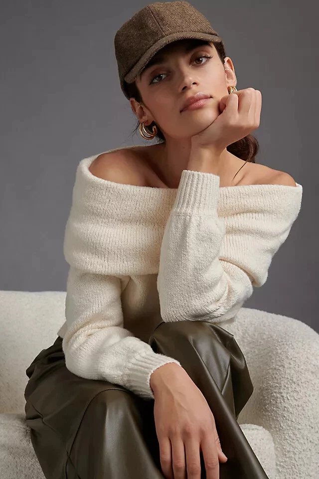 Anthropologie cowl neck clearance sweater